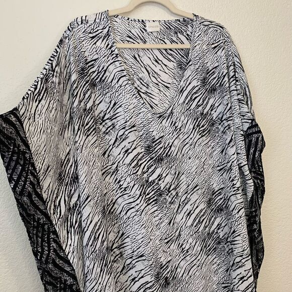 Chico’s Taffy High-Low Caftan Sleeve Tunic Kimono - Picture 4 of 12